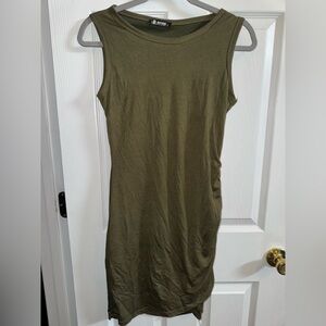 Sleeveless Olive Green Dress